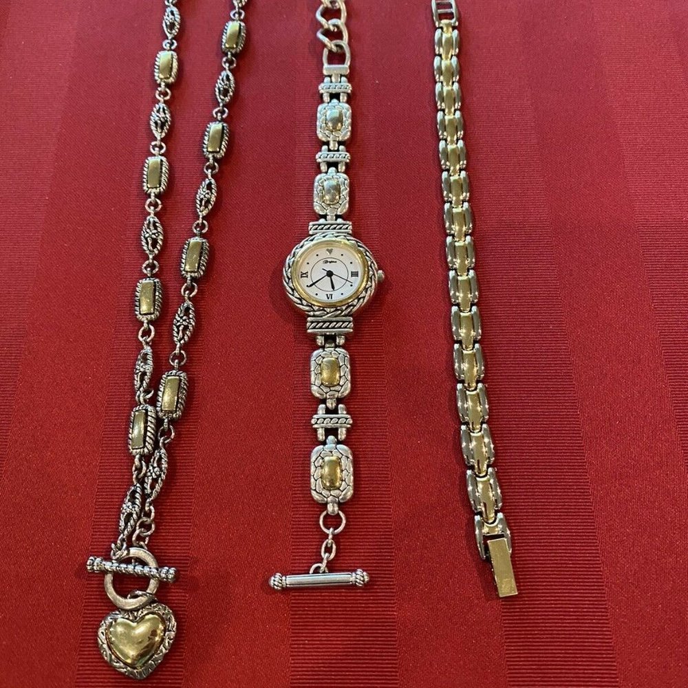 Brighton NANTUCKET Watch, Gold/Silver Necklace and Bracelet